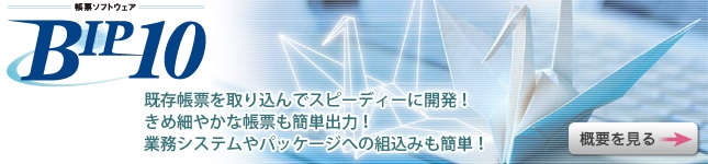 既存帳票を取り込んでスピーディに開発！きめ細やかな帳票も簡単！ BIP10の概要ページへリンクします。