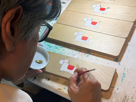 たかしまてつをイラスト入りウッドパームレスト