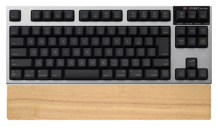 REALFORCE for Mac テンキーレス 「PFU Limited Edition」日本語配列／ブラック、パームレスト付