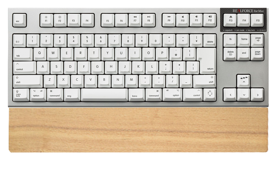 REALFORCE for Mac テンキーレス 「PFU Limited Edition」日本語配列／スーパーホワイト、パームレスト付