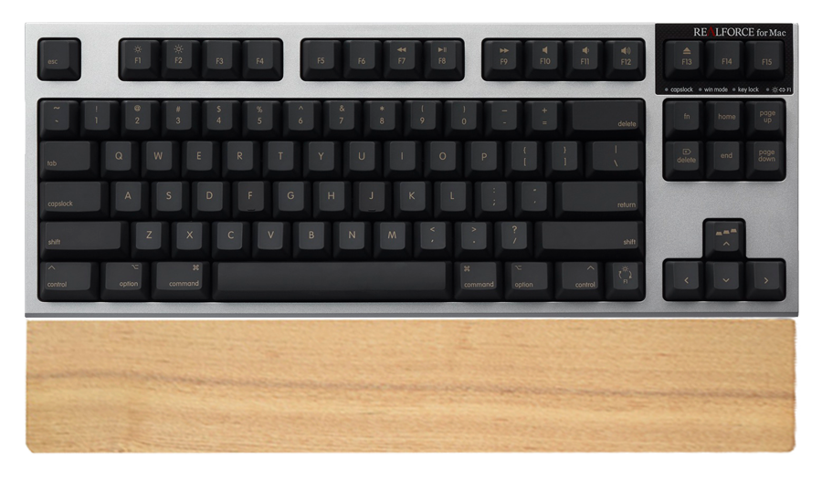 REALFORCE for Mac テンキーレス 「PFU Limited Edition」英語配列／ブラック、パームレスト付