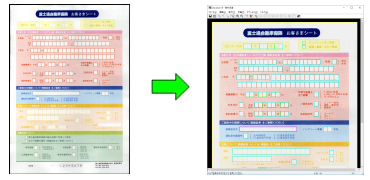 一枚の帳票に複数カラーの文字枠を使用できるので、見やすく色分けされたカラフルな帳票も読み取れます。