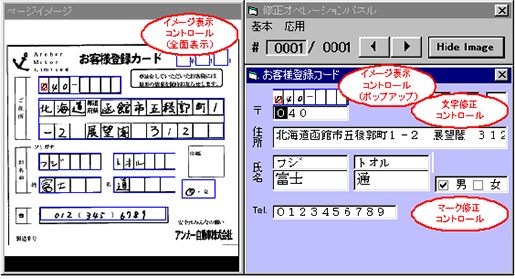 DynaEyeコンポーネントキットによる修正アプリケーションの例