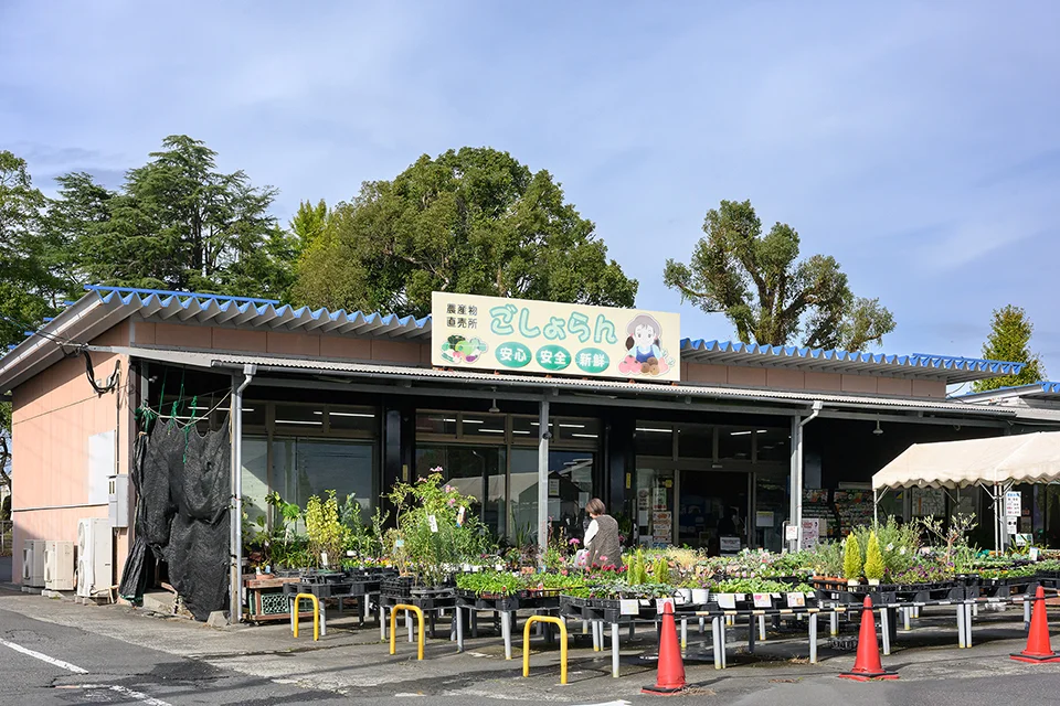 直売所の一つ、JA鹿児島みらい直営の「農産物直売所ごしょらん」外観。
