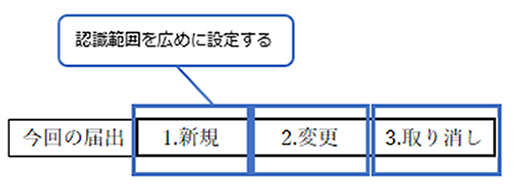 認識範囲を広めに設定して認識精度を向上