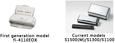 First generation model (fi-4110EOX) / Current models (S1500/S1500M/S1300/S1100)