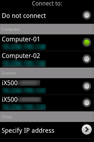 [Connect to:] window