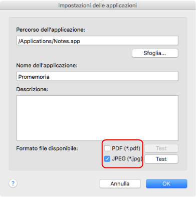 Impostazioni dell'applicazione