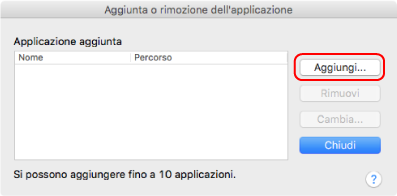 Aggiunta o rimozione dell'applicazione