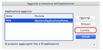 Aggiunta o rimozione dell'applicazione