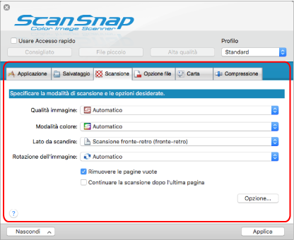 Finestra ScanSnap Setup