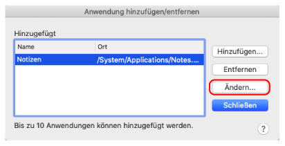 Anwendung hinzufügen/entfernen