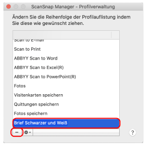ScanSnap Manager - Profilverwaltung