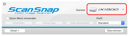 ScanSnap Setup Fenster