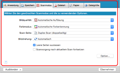 ScanSnap Setup Fenster