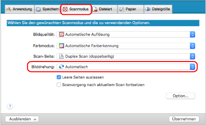 ScanSnap Setup Fenster
