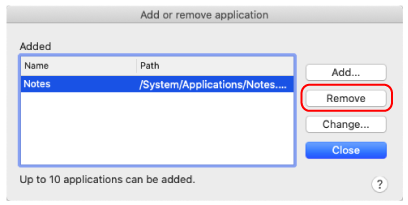 Add or remove application
