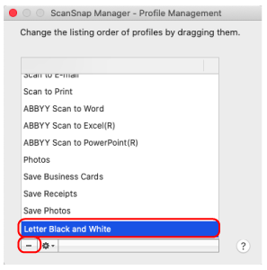 ScanSnap Manager - Profile Management