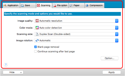 ScanSnap Setup Window