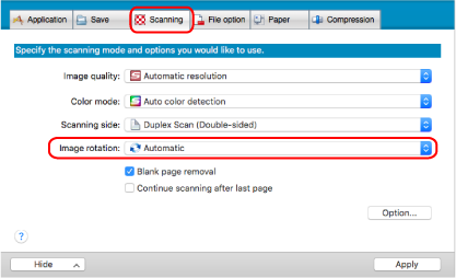 ScanSnap Setup Window
