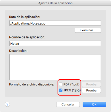 Ajustes de la aplicación