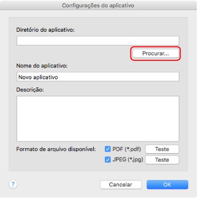 Configurações do aplicativo