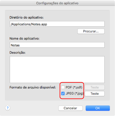 Configurações do aplicativo