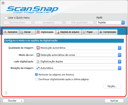 Janela ScanSnap Setup