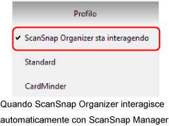 Quando ScanSnap Organizer interagisce automaticamente con ScanSnap Manager