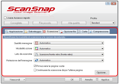 Finestra ScanSnap Setup
