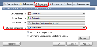 Finestra ScanSnap Setup