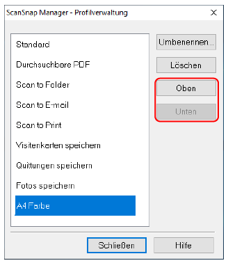 ScanSnap Manager - Profilverwaltung