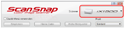 ScanSnap Setup Fenster