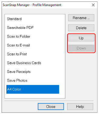 ScanSnap Manager - Profile Management