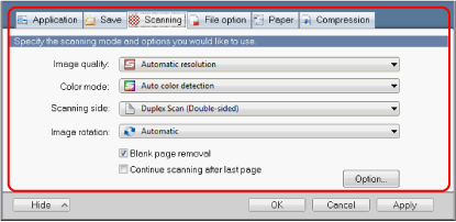ScanSnap Setup Window