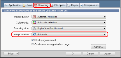 ScanSnap Setup Window