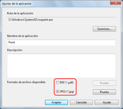 Ajustes de la aplicación