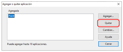 Agregar o quitar aplicación