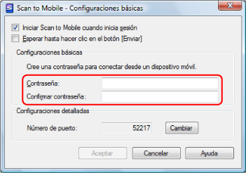 Scan to Mobile - Configuraciones básicas