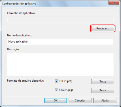 Configurações do aplicativo