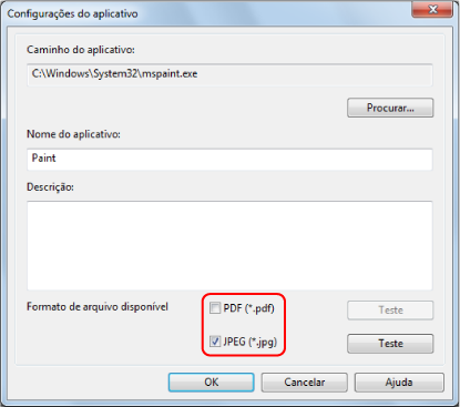 Configurações do aplicativo