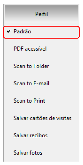 Menu Perfil