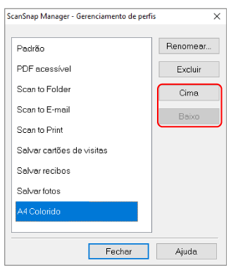 ScanSnap Manager - Gerenciamento de perfis
