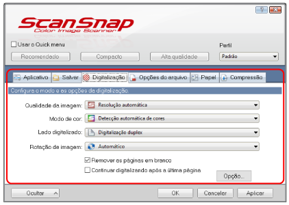 Janela ScanSnap Setup