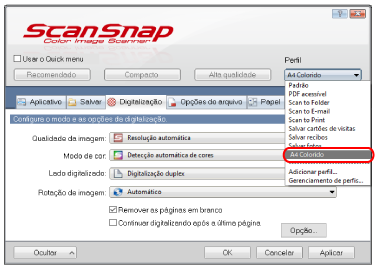 Janela ScanSnap Setup