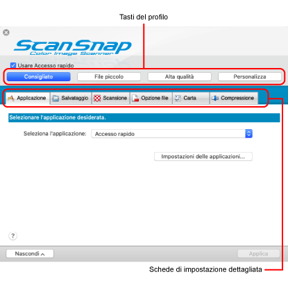 Finestra ScanSnap Setup