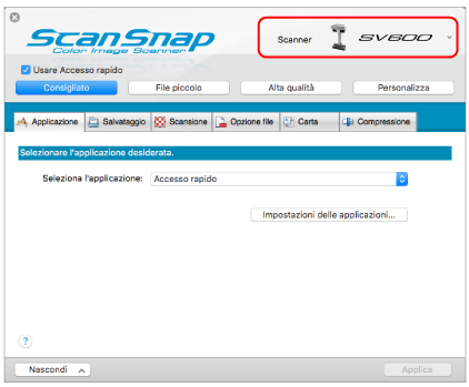 Finestra ScanSnap Setup