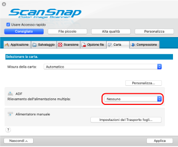 Finestra ScanSnap Setup