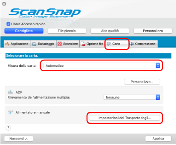 Finestra ScanSnap Setup