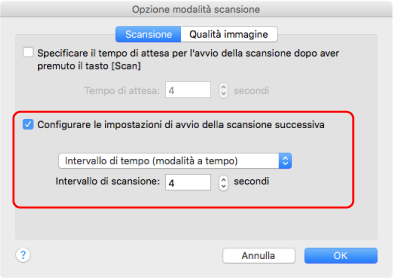 Opzione modalità scansione